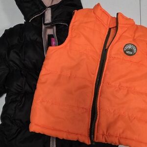 Pink Platinum Black Puffer Jacket with Pink Lining